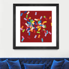 CONFETTI B -rouge by Celine Cimon on GIANT ART - red abstract canadian