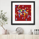 CONFETTI B -rouge by Celine Cimon on GIANT ART - red abstract canadian