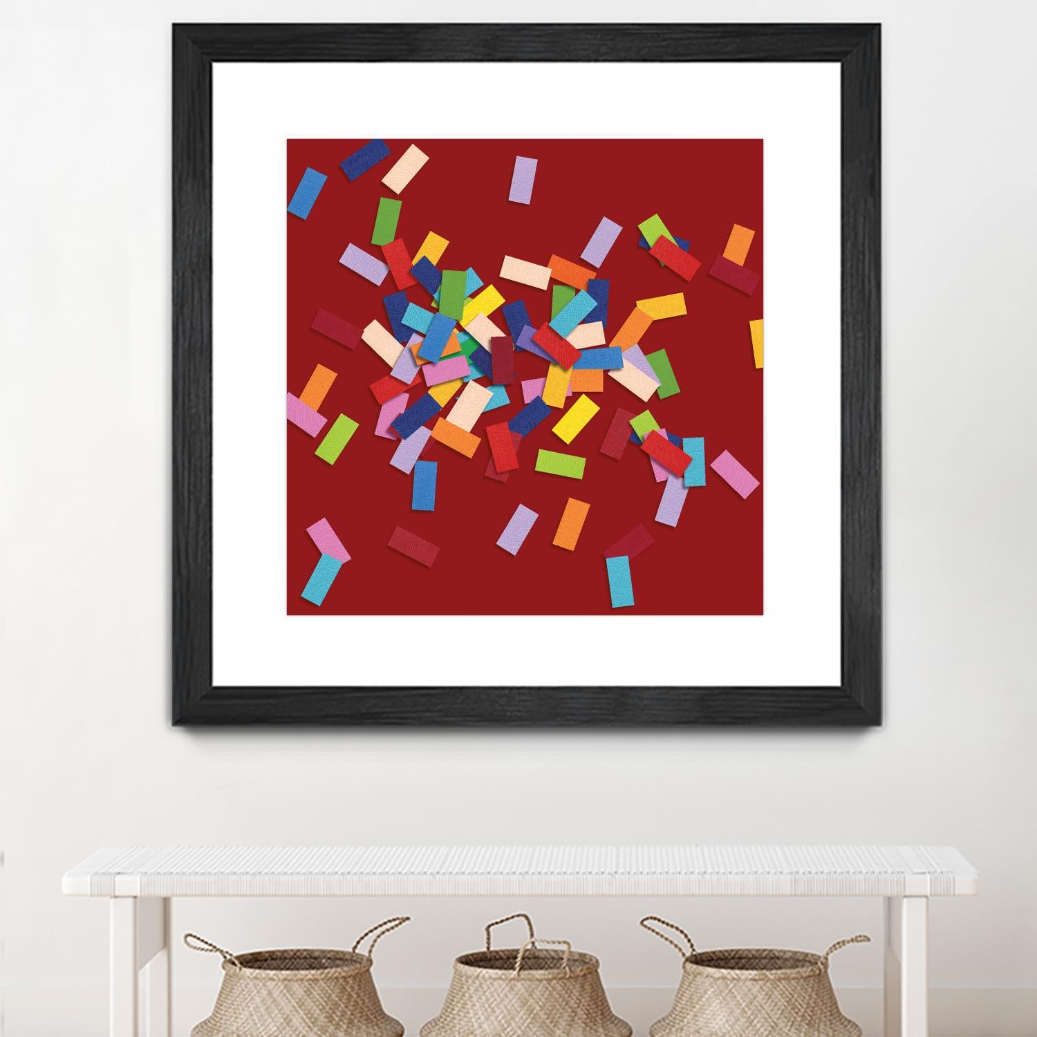 CONFETTI B -rouge by Celine Cimon on GIANT ART - red abstract canadian