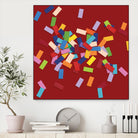 CONFETTI B -rouge by Celine Cimon on GIANT ART - red abstract canadian