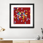 CONFETTI B -rouge by Celine Cimon on GIANT ART - red abstract canadian