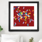 CONFETTI B -rouge by Celine Cimon on GIANT ART - red abstract canadian