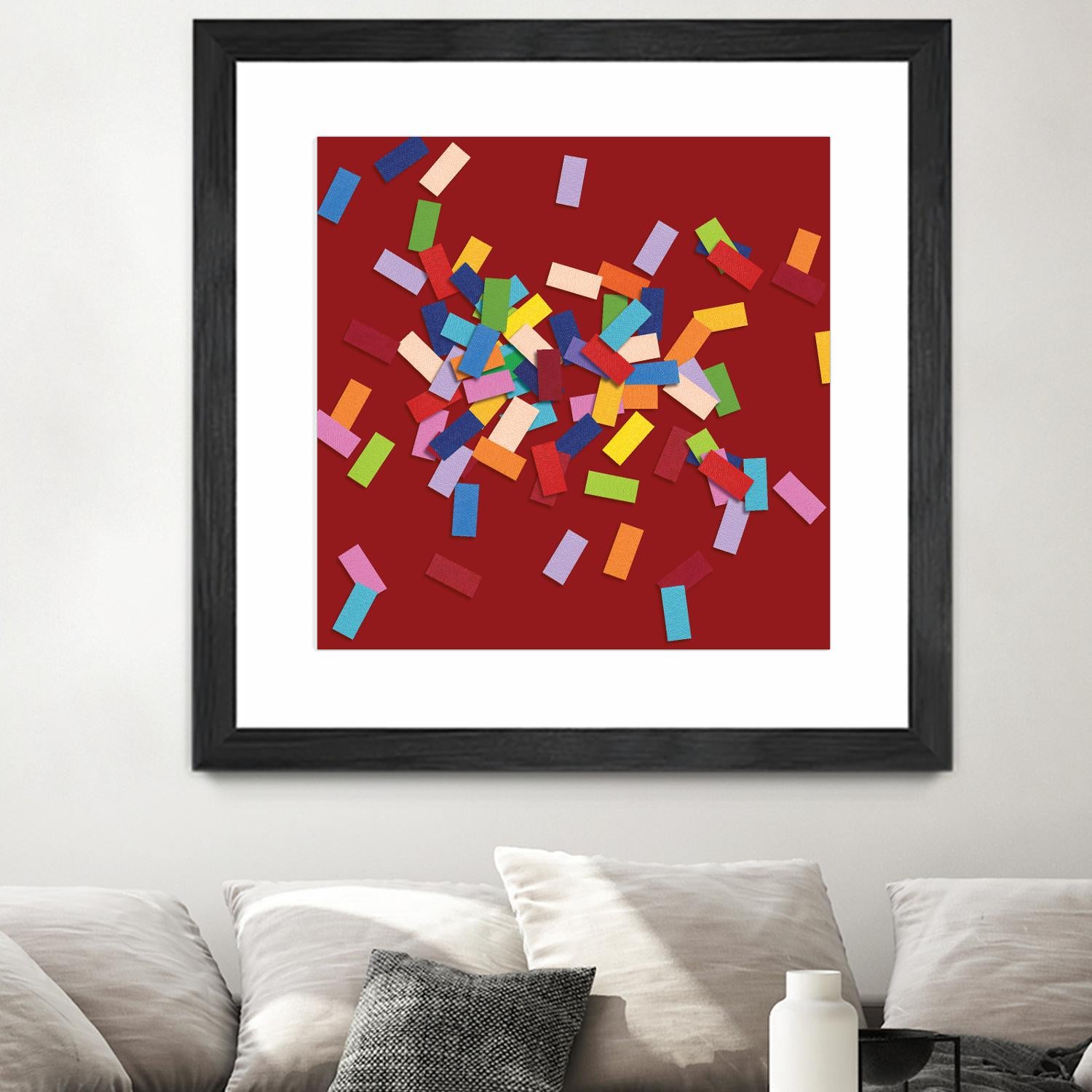 CONFETTI B -rouge by Celine Cimon on GIANT ART - red abstract canadian