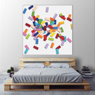 CONFETTI B -blanc by Celine Cimon on GIANT ART - white abstract canadian artist