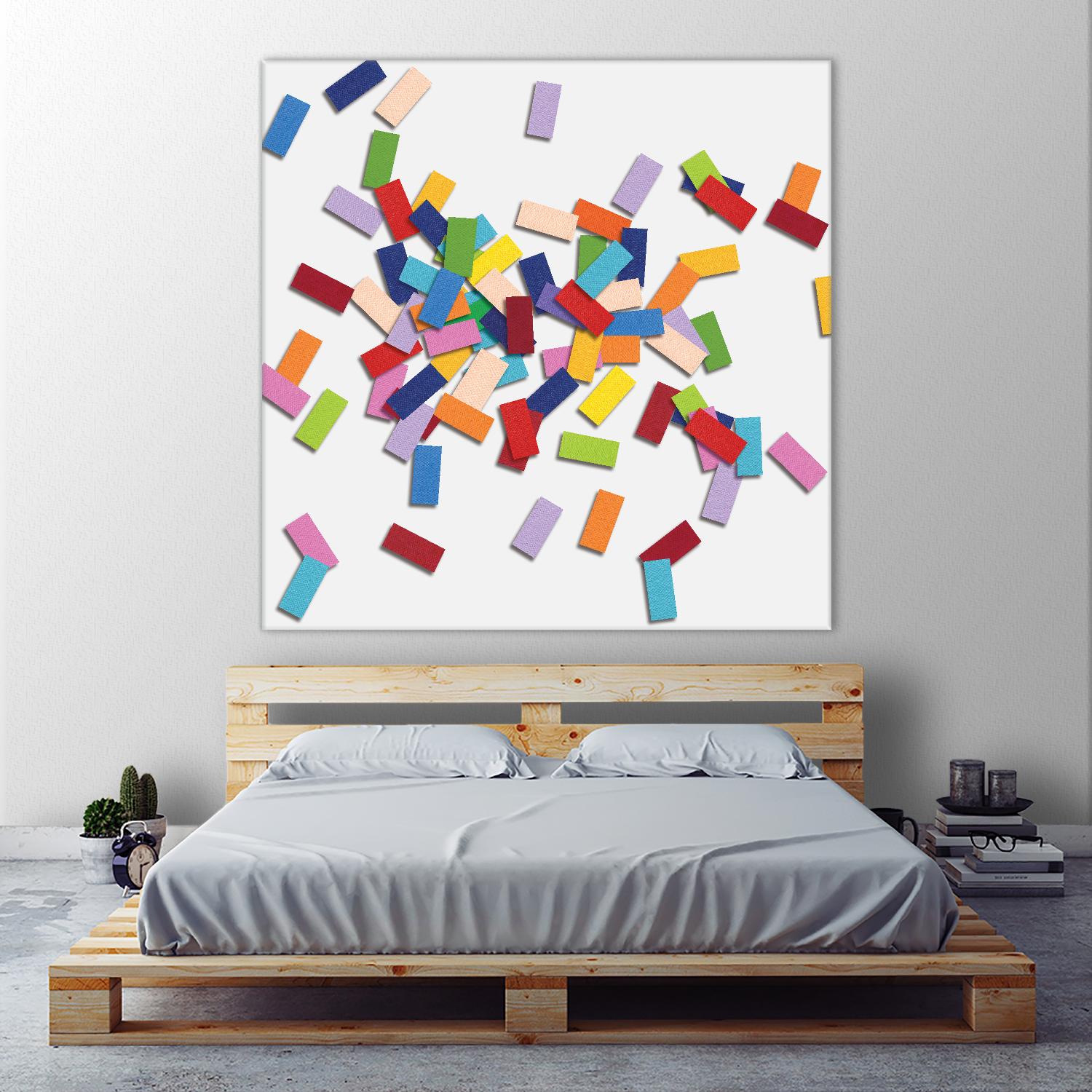 CONFETTI B -blanc by Celine Cimon on GIANT ART - white abstract canadian artist