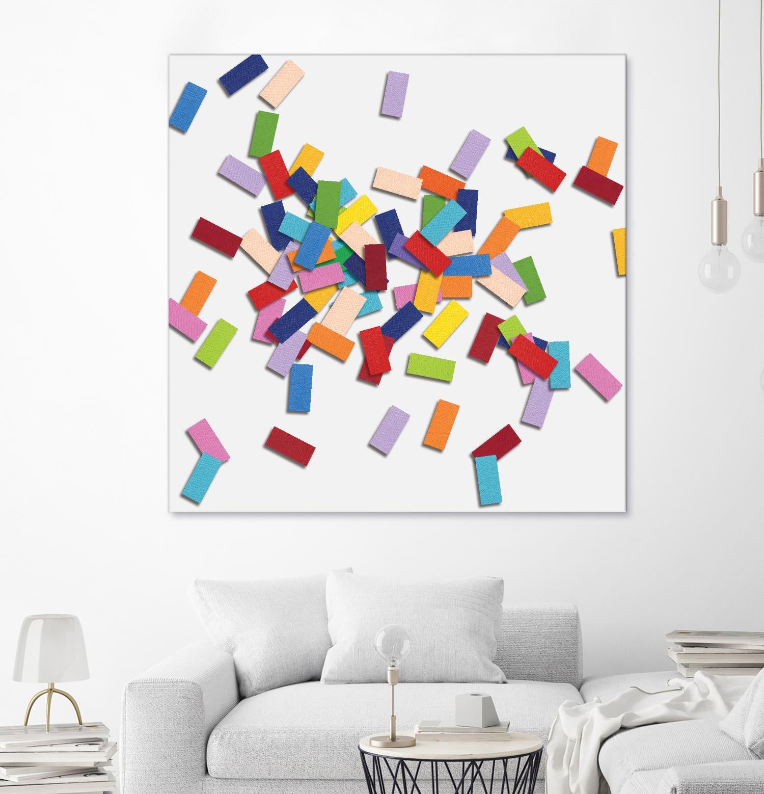 CONFETTI B -blanc by Celine Cimon on GIANT ART - white abstract canadian artist