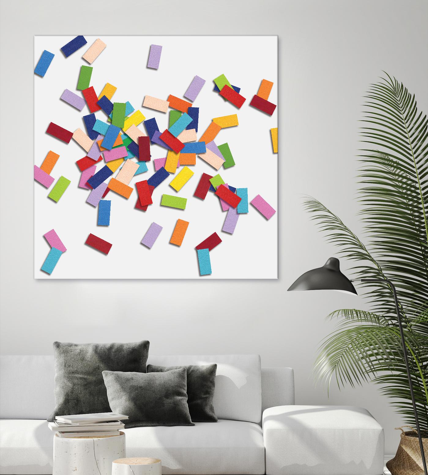 CONFETTI B -blanc by Celine Cimon on GIANT ART - white abstract canadian artist