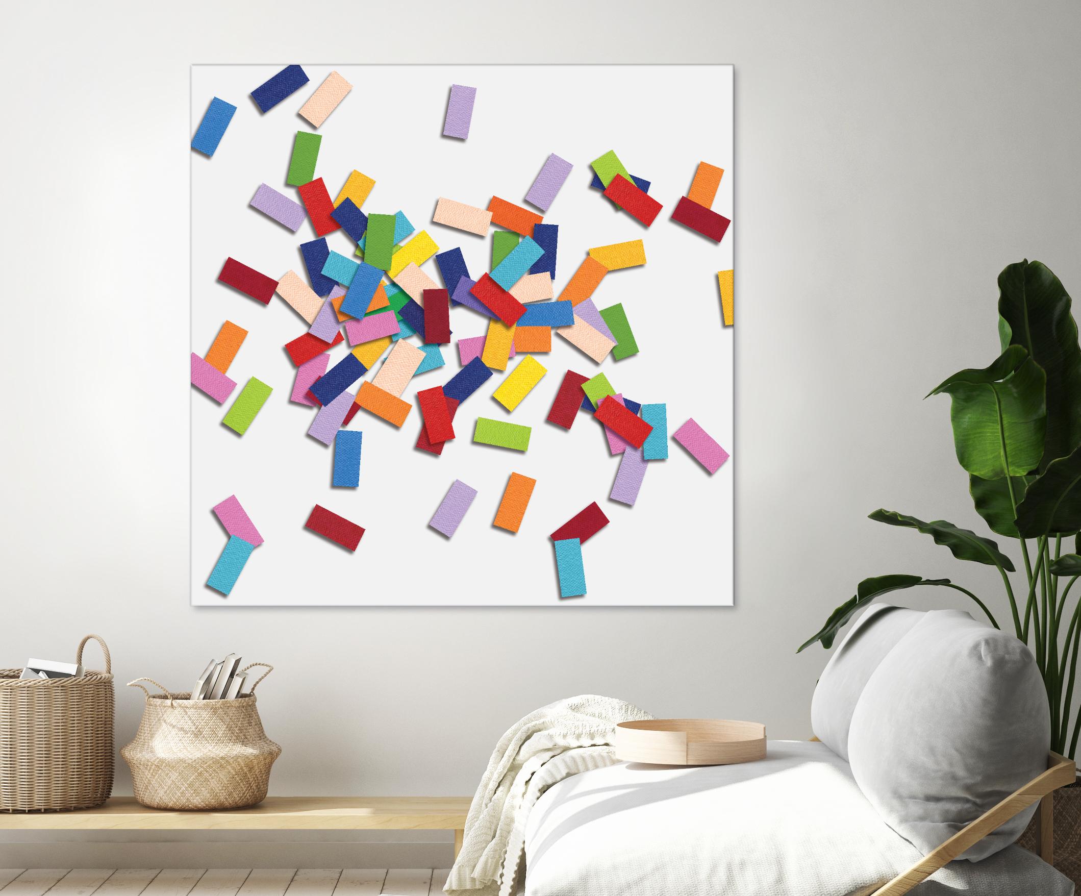 CONFETTI B -blanc by Celine Cimon on GIANT ART - white abstract canadian artist