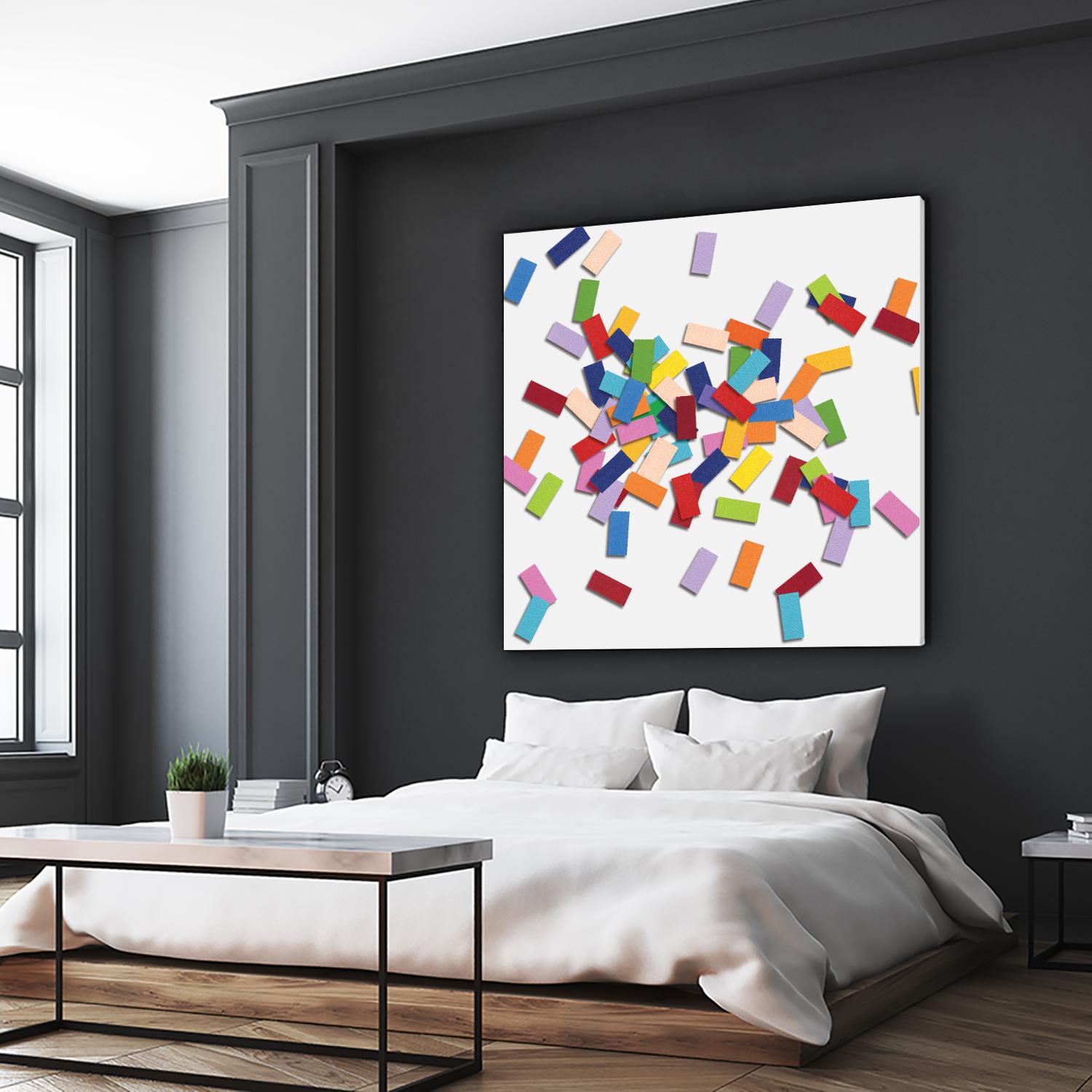 CONFETTI B -blanc by Celine Cimon on GIANT ART - white abstract canadian artist