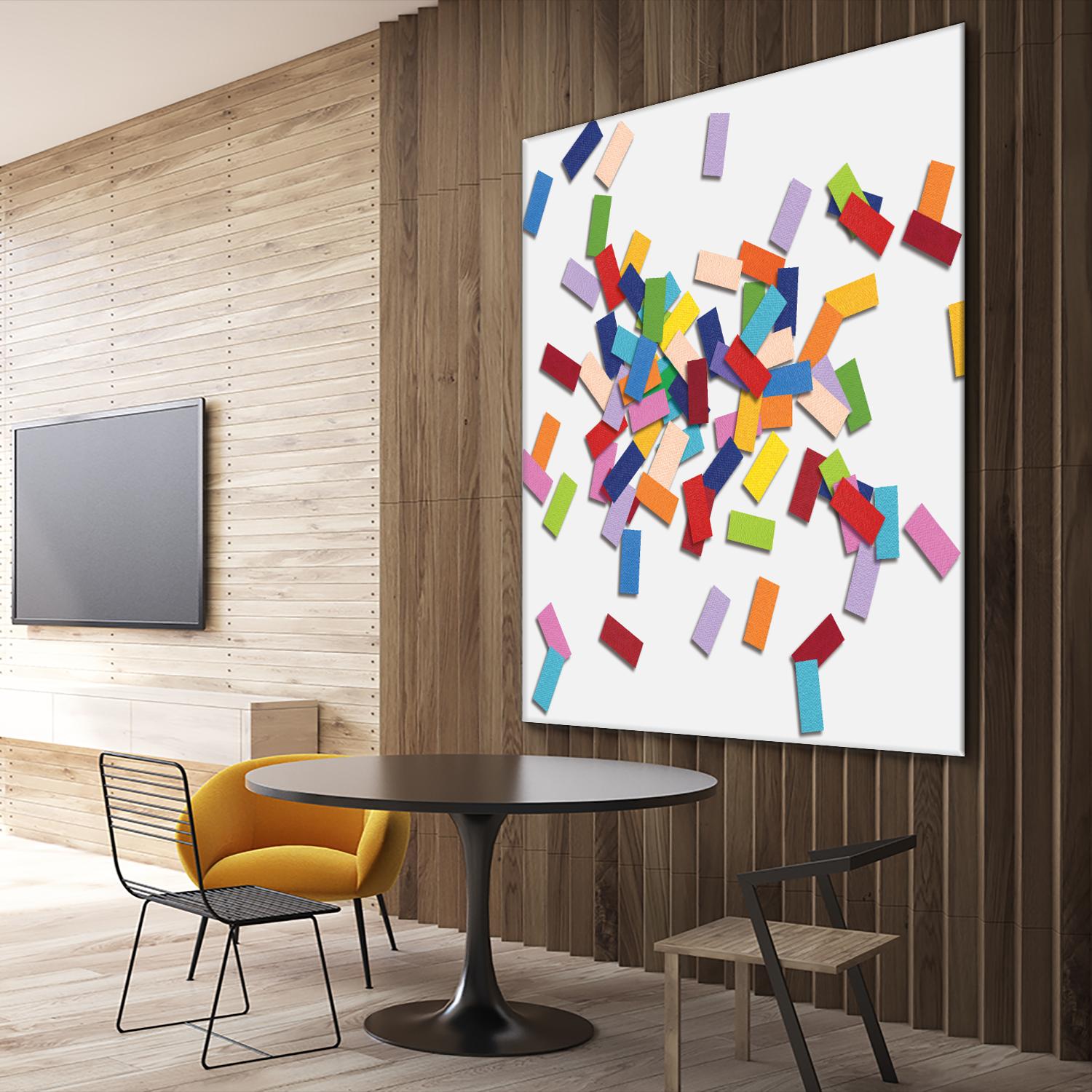 CONFETTI B -blanc by Celine Cimon on GIANT ART - white abstract canadian artist