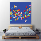 CONFETTI C -bleu by Celine Cimon on GIANT ART - blue abstract canadian
