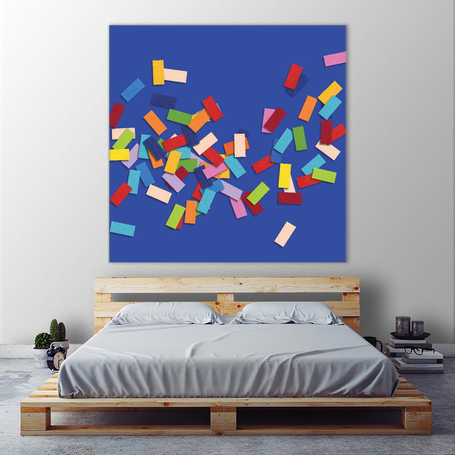 CONFETTI C -bleu by Celine Cimon on GIANT ART - blue abstract canadian