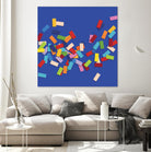 CONFETTI C -bleu by Celine Cimon on GIANT ART - blue abstract canadian