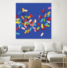 CONFETTI C -bleu by Celine Cimon on GIANT ART - blue abstract canadian