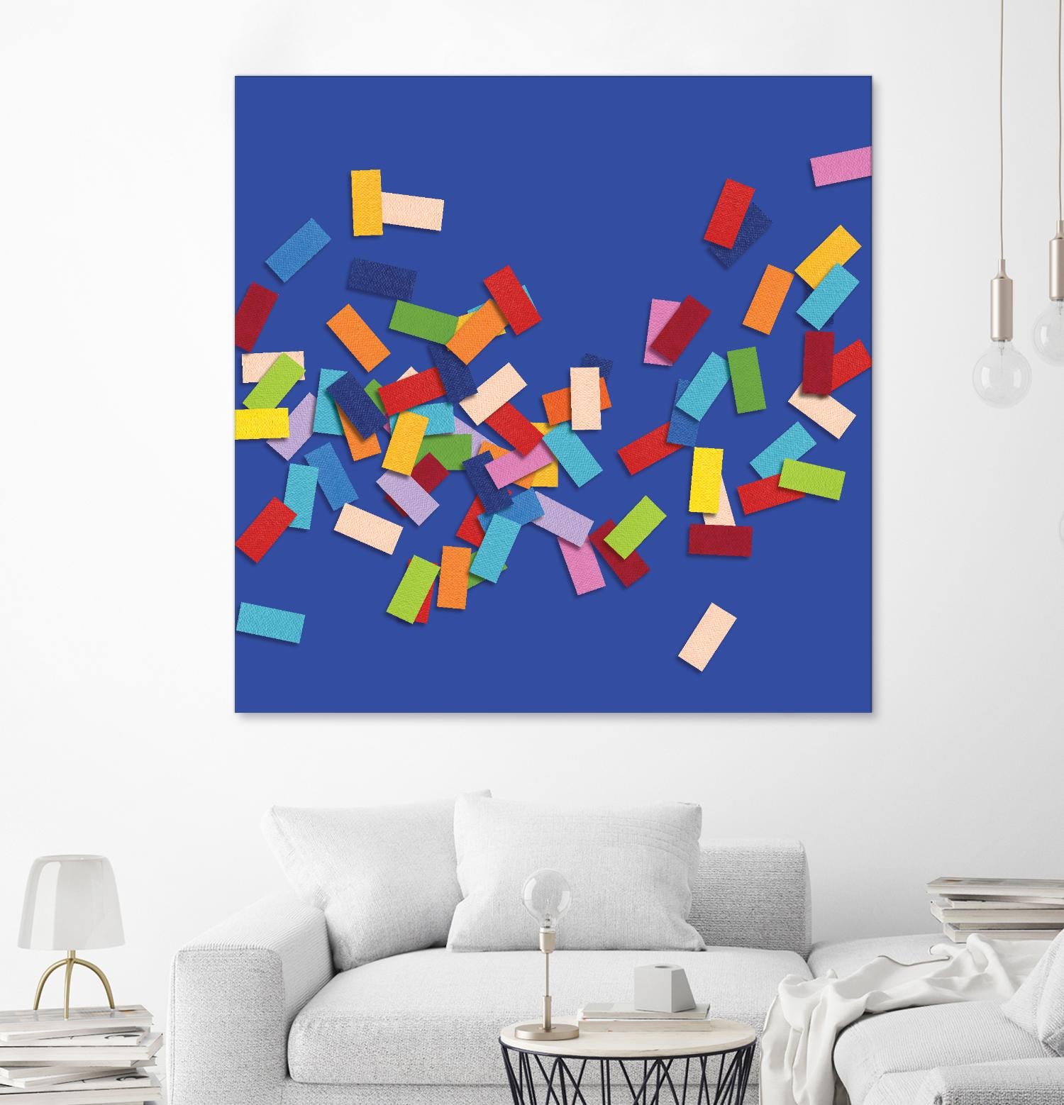 CONFETTI C -bleu by Celine Cimon on GIANT ART - blue abstract canadian