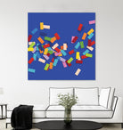 CONFETTI C -bleu by Celine Cimon on GIANT ART - blue abstract canadian