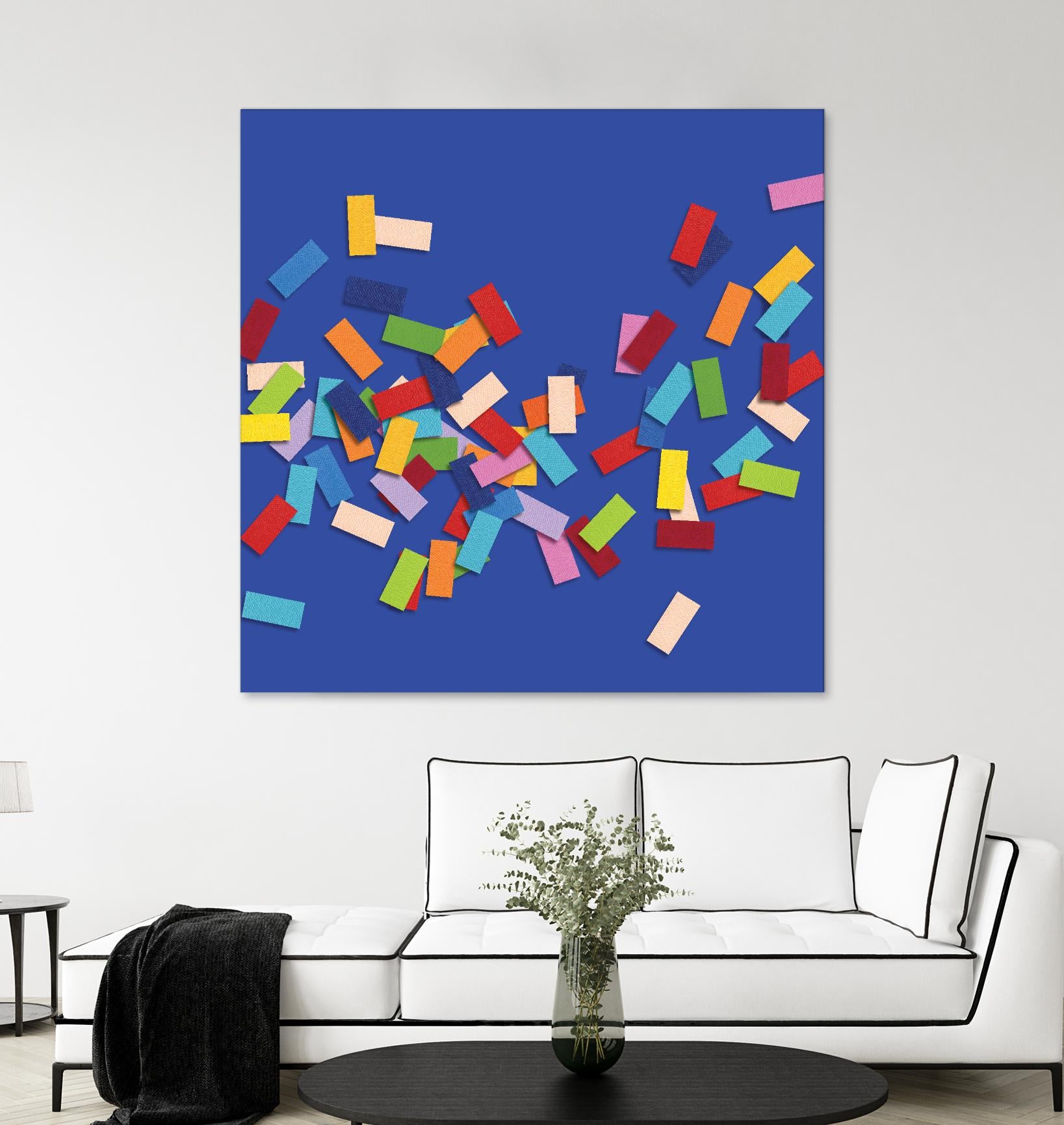 CONFETTI C -bleu by Celine Cimon on GIANT ART - blue abstract canadian