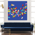 CONFETTI C -bleu by Celine Cimon on GIANT ART - blue abstract canadian