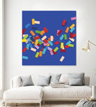 CONFETTI C -bleu by Celine Cimon on GIANT ART - blue abstract canadian
