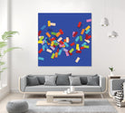 CONFETTI C -bleu by Celine Cimon on GIANT ART - blue abstract canadian