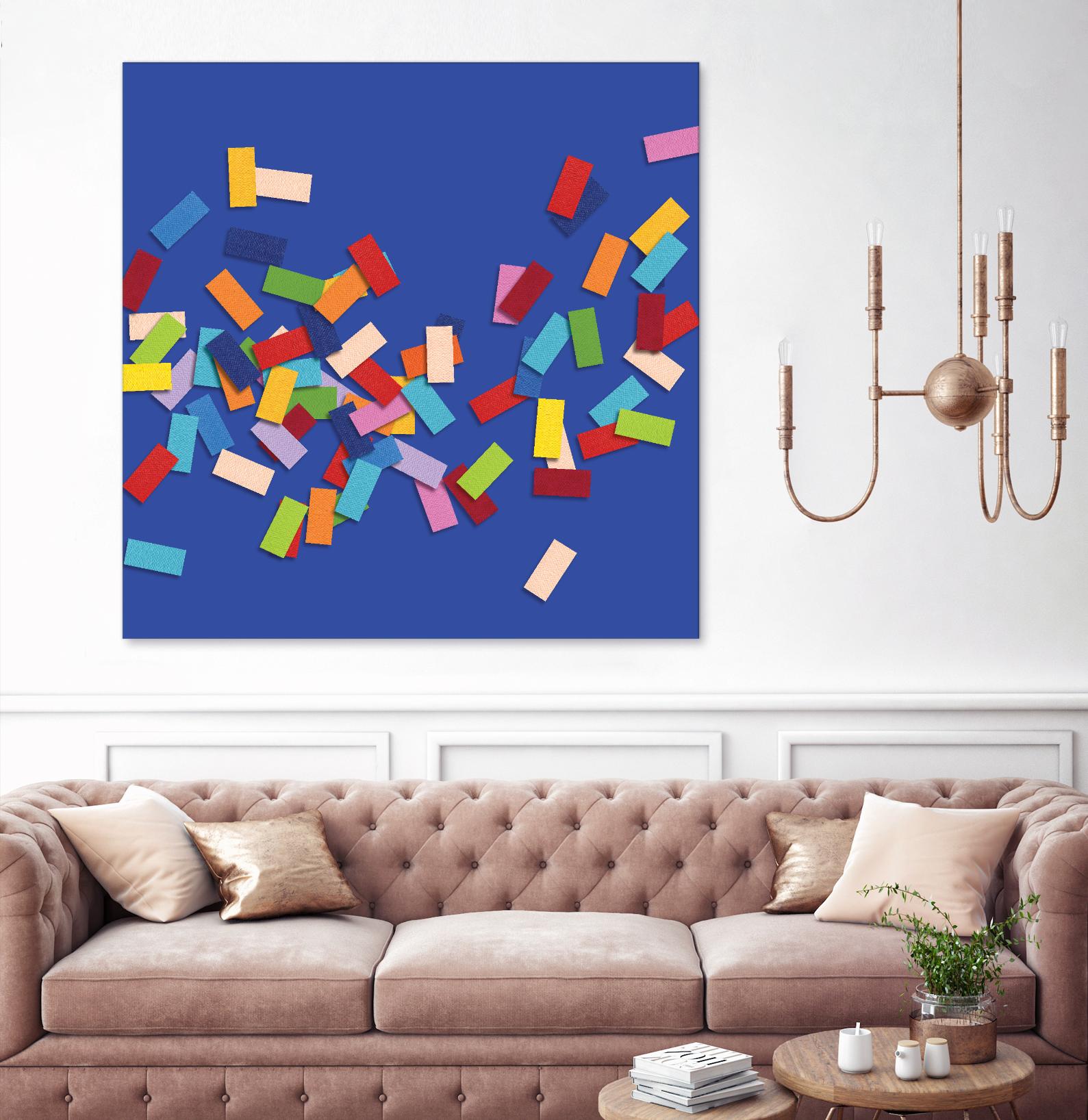 CONFETTI C -bleu by Celine Cimon on GIANT ART - blue abstract canadian