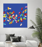 CONFETTI C -bleu by Celine Cimon on GIANT ART - blue abstract canadian