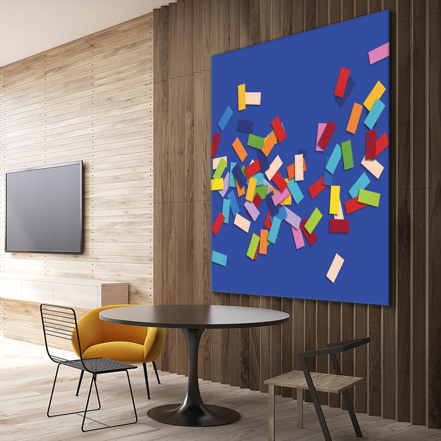 CONFETTI C -bleu by Celine Cimon on GIANT ART - blue abstract canadian