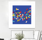 CONFETTI C -bleu by Celine Cimon on GIANT ART - blue abstract canadian