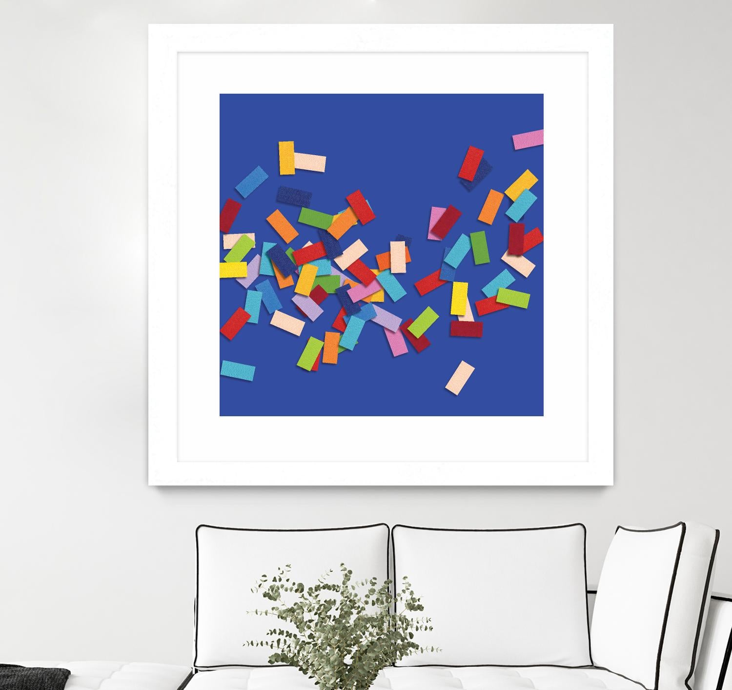 CONFETTI C -bleu by Celine Cimon on GIANT ART - blue abstract canadian