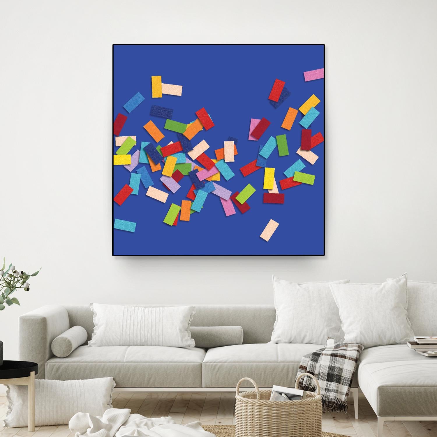 CONFETTI C -bleu by Celine Cimon on GIANT ART - blue abstract canadian
