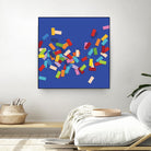 CONFETTI C -bleu by Celine Cimon on GIANT ART - blue abstract canadian