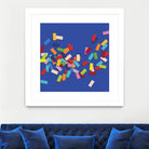 CONFETTI C -bleu by Celine Cimon on GIANT ART - blue abstract canadian
