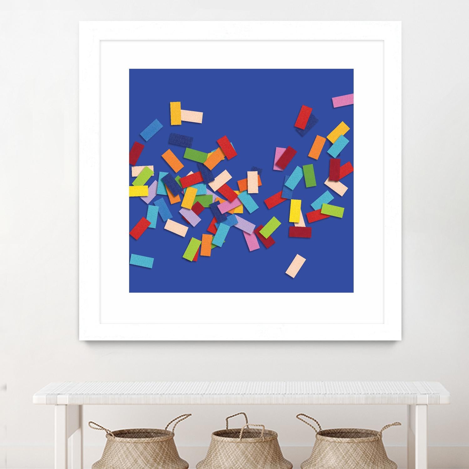 CONFETTI C -bleu by Celine Cimon on GIANT ART - blue abstract canadian