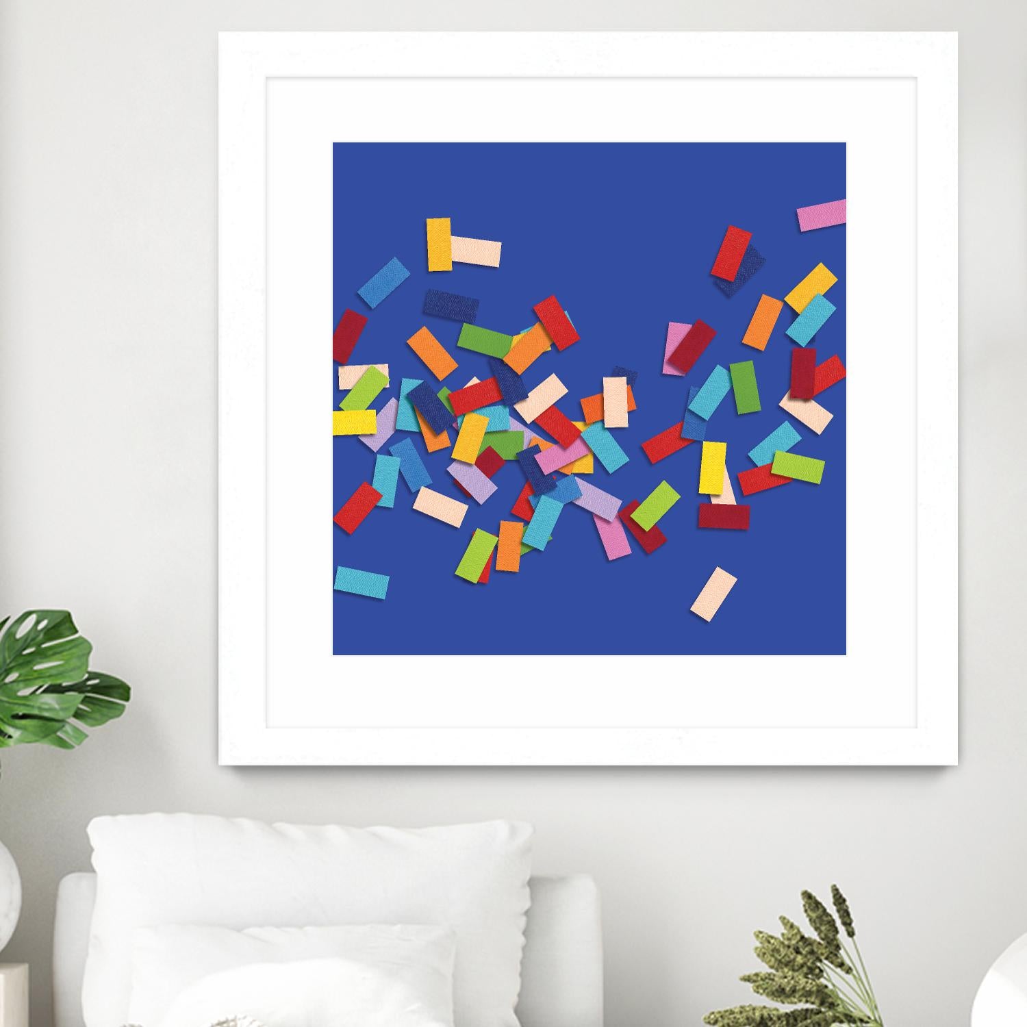 CONFETTI C -bleu by Celine Cimon on GIANT ART - blue abstract canadian