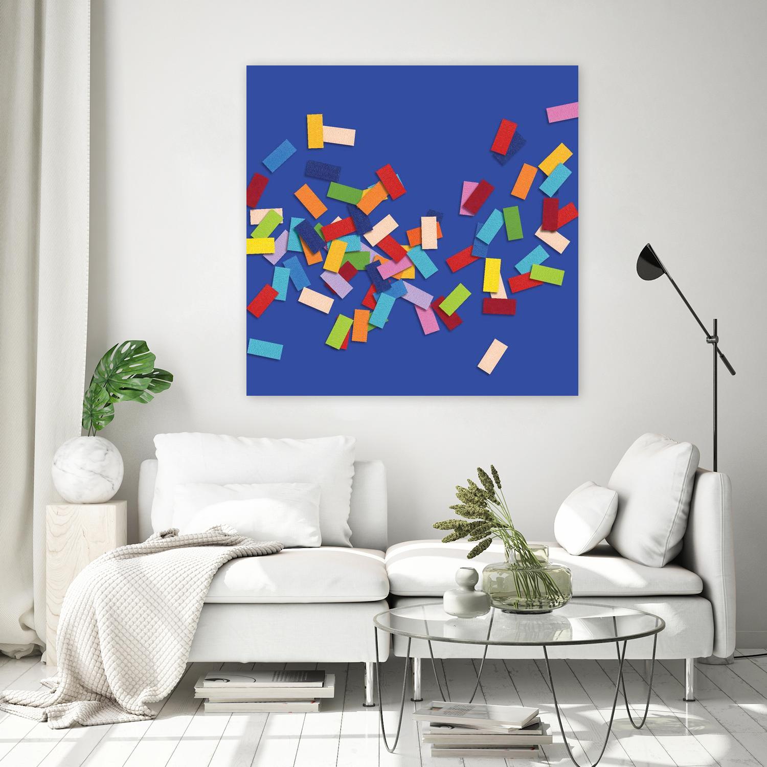 CONFETTI C -bleu by Celine Cimon on GIANT ART - blue abstract canadian