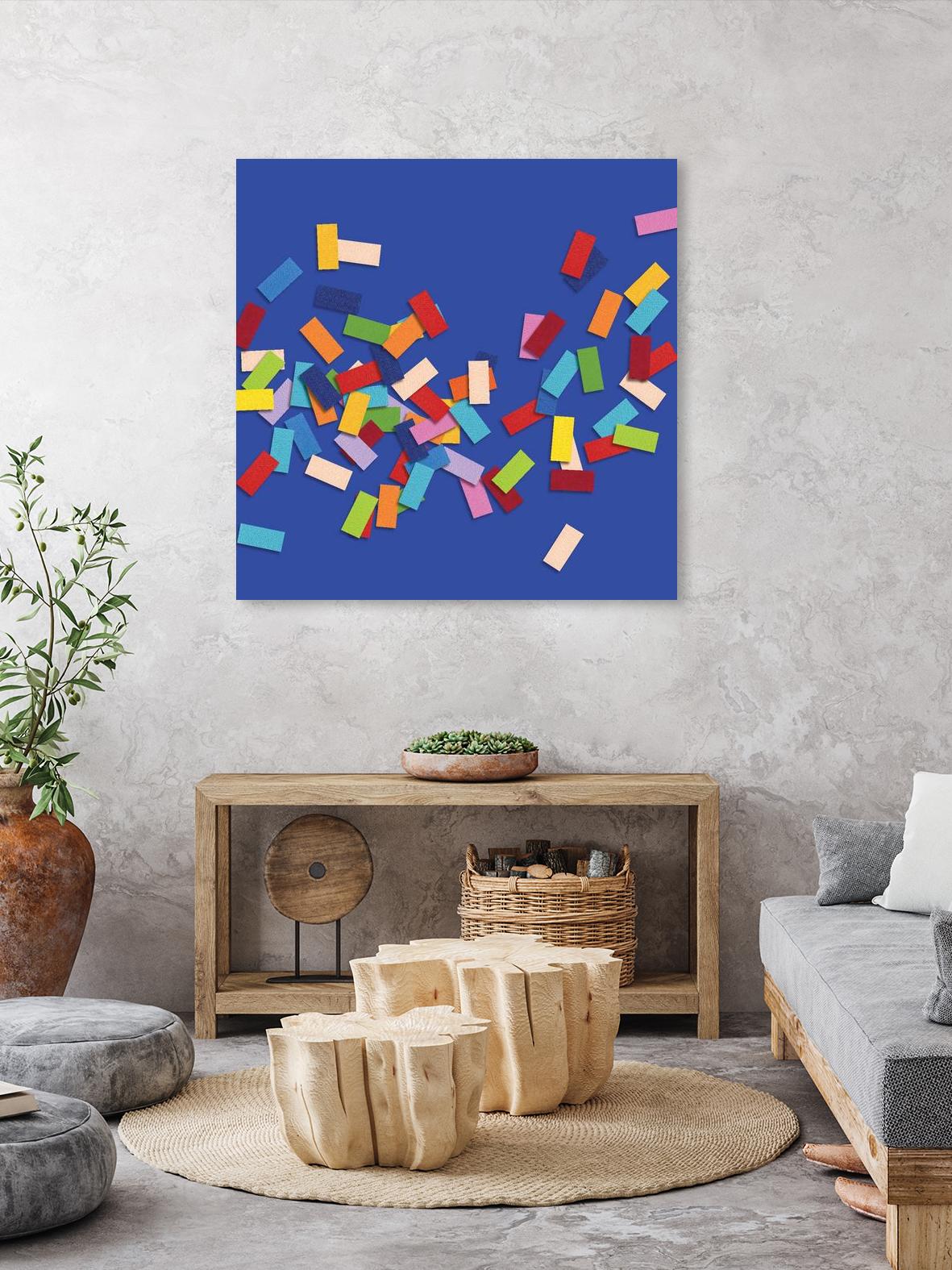 CONFETTI C -bleu by Celine Cimon on GIANT ART - blue abstract canadian