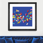 CONFETTI C -bleu by Celine Cimon on GIANT ART - blue abstract canadian