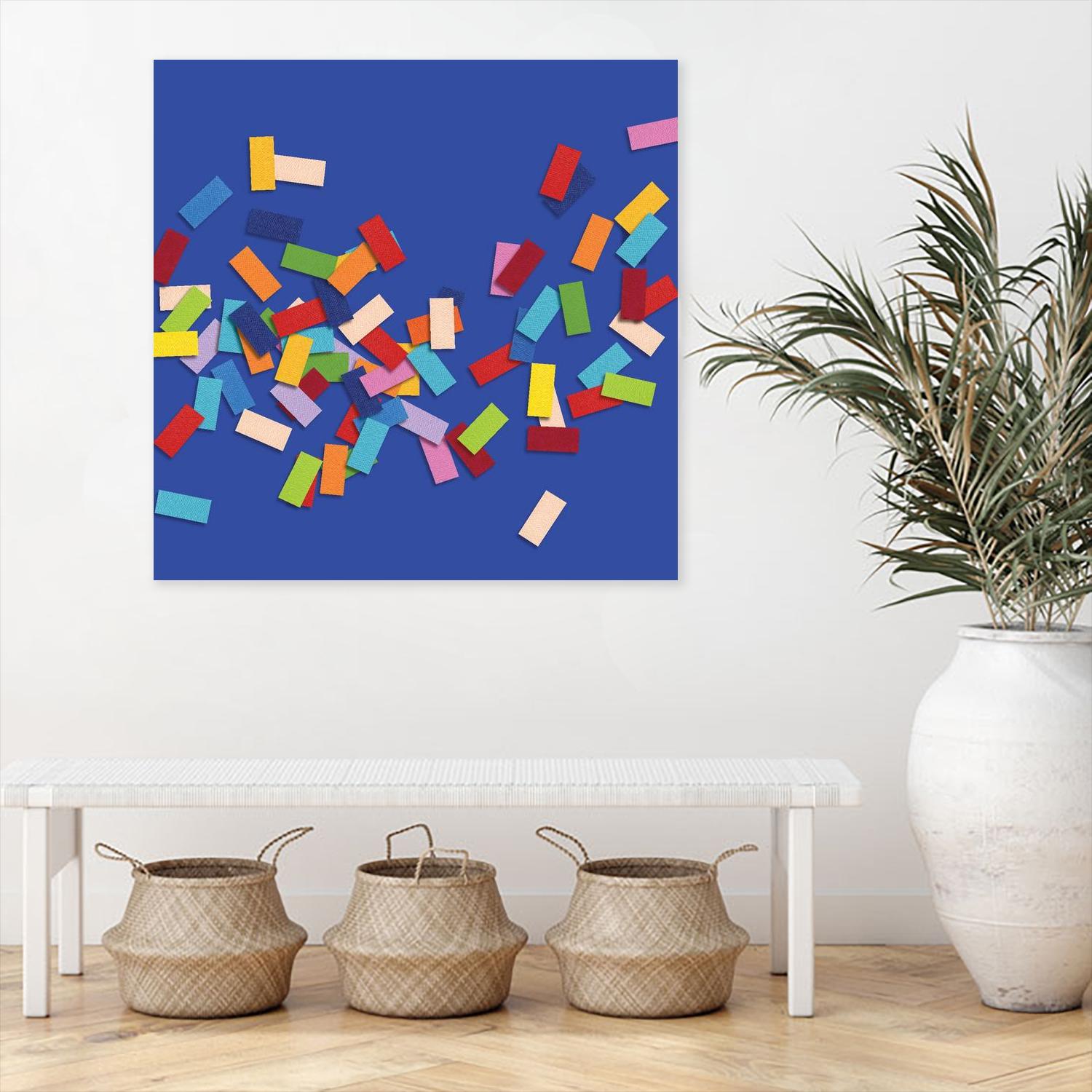CONFETTI C -bleu by Celine Cimon on GIANT ART - blue abstract canadian