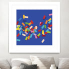 CONFETTI C -bleu by Celine Cimon on GIANT ART - blue abstract canadian