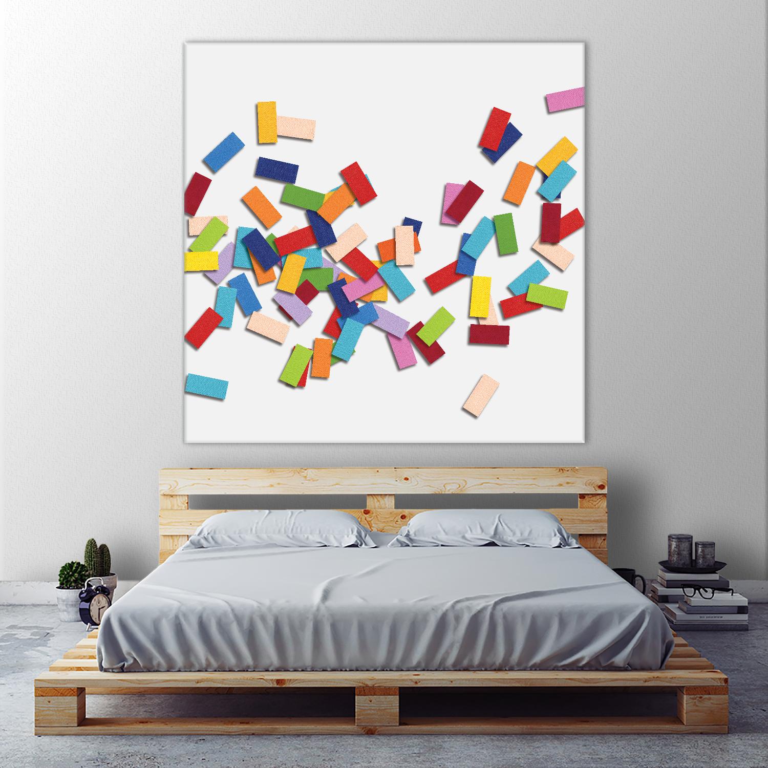 CONFETTI C -blanc by Celine Cimon on GIANT ART - white abstract canadian artist