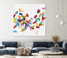 CONFETTI C -blanc by Celine Cimon on GIANT ART - white abstract canadian artist