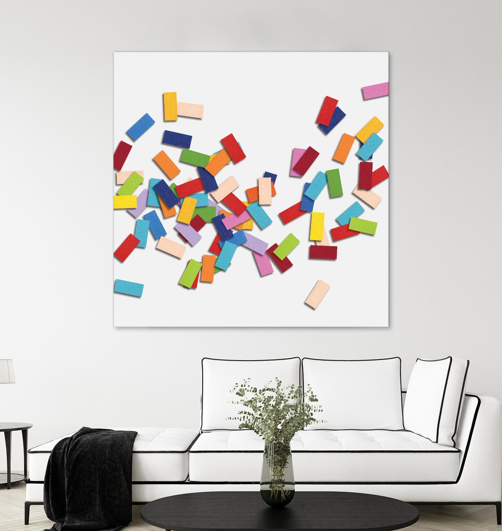 CONFETTI C -blanc by Celine Cimon on GIANT ART - white abstract canadian artist