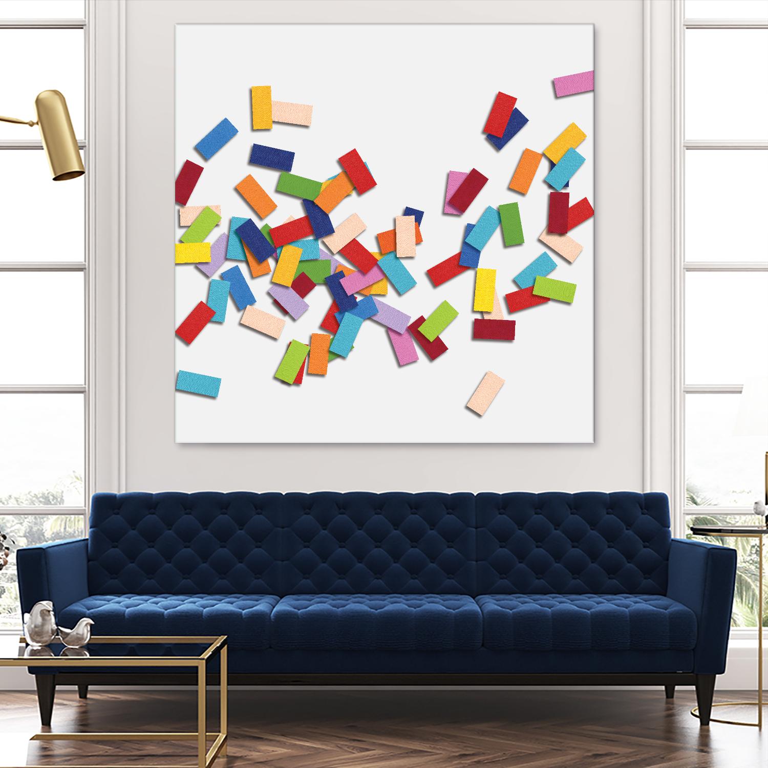 CONFETTI C -blanc by Celine Cimon on GIANT ART - white abstract canadian artist