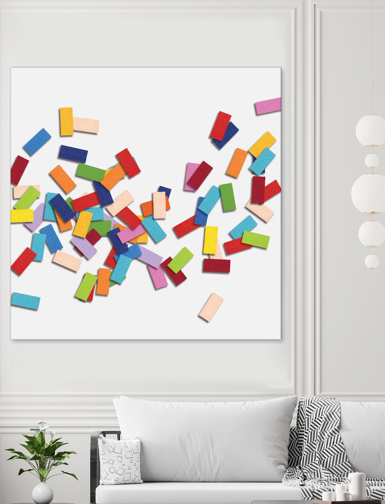 CONFETTI C -blanc by Celine Cimon on GIANT ART - white abstract canadian artist