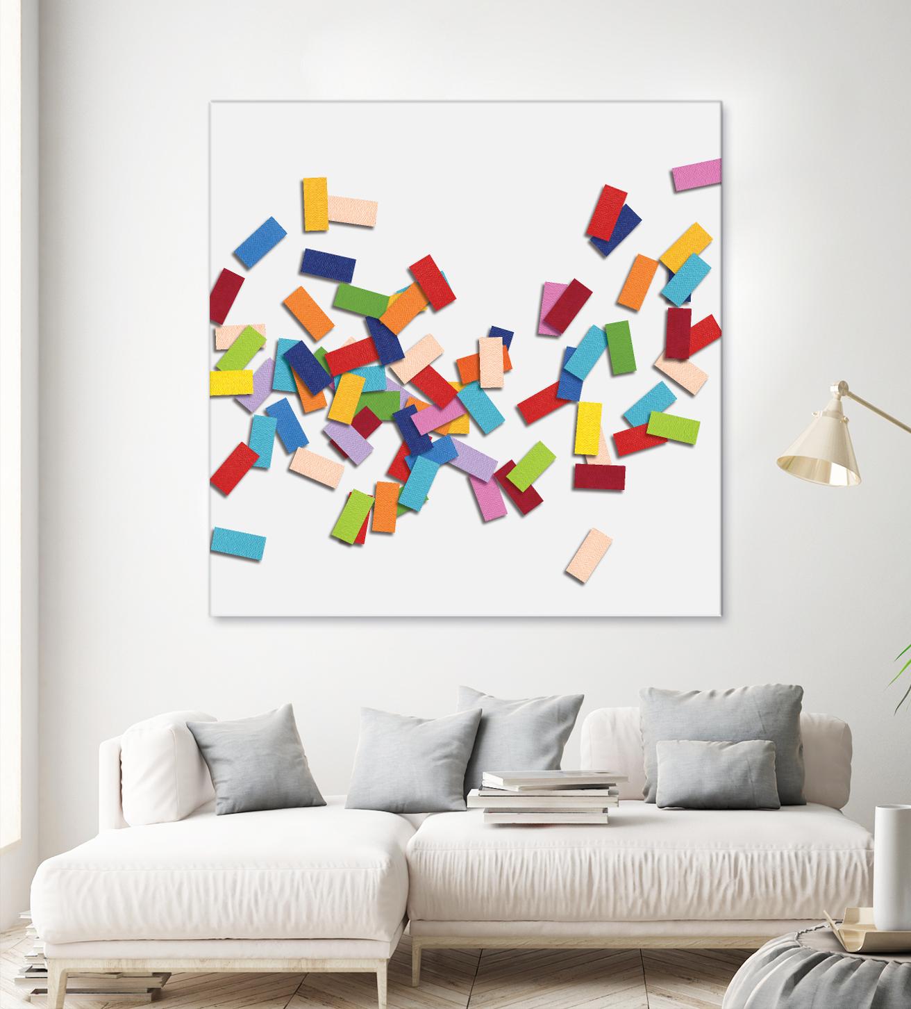 CONFETTI C -blanc by Celine Cimon on GIANT ART - white abstract canadian artist