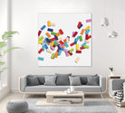 CONFETTI C -blanc by Celine Cimon on GIANT ART - white abstract canadian artist