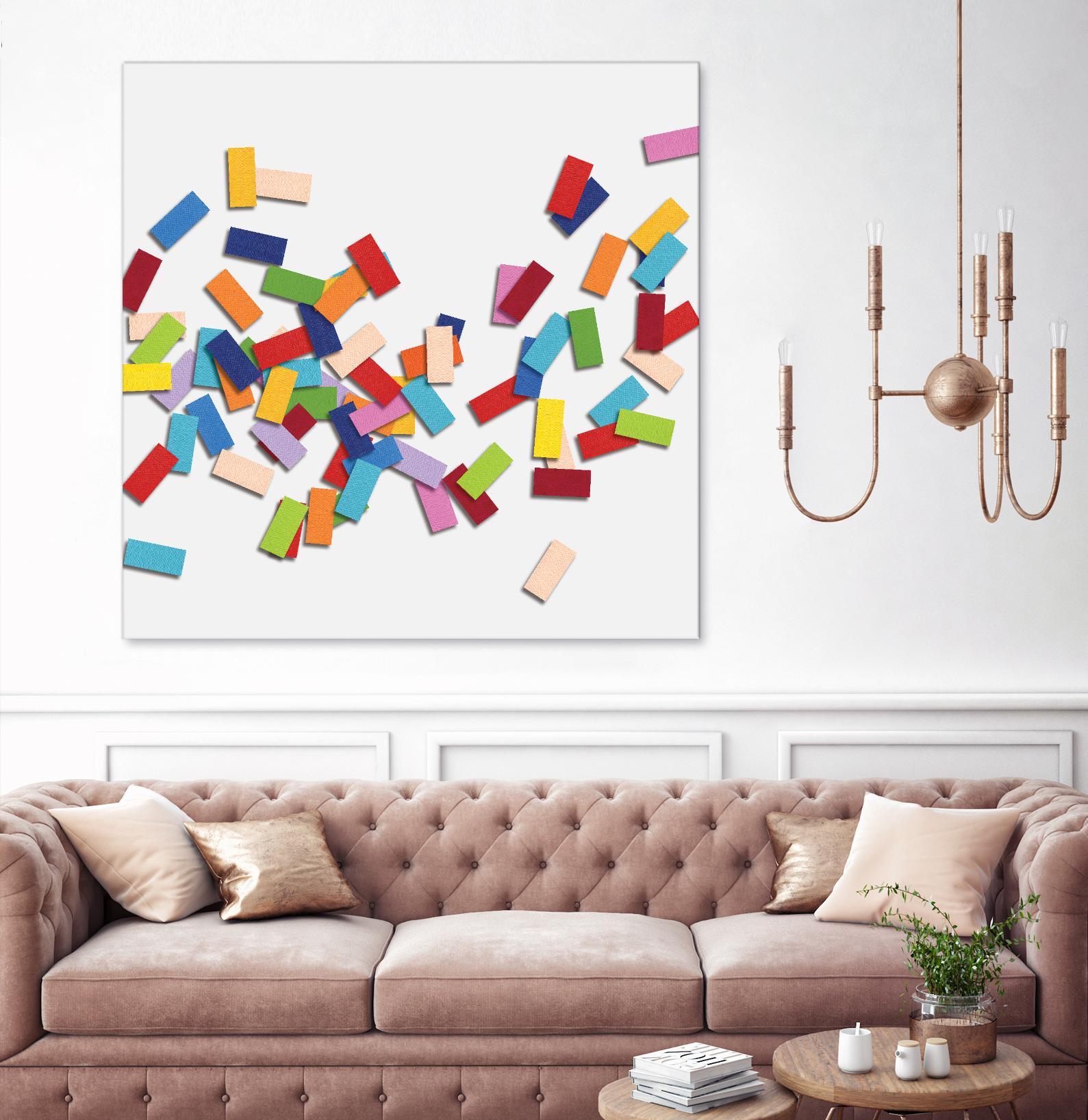 CONFETTI C -blanc by Celine Cimon on GIANT ART - white abstract canadian artist