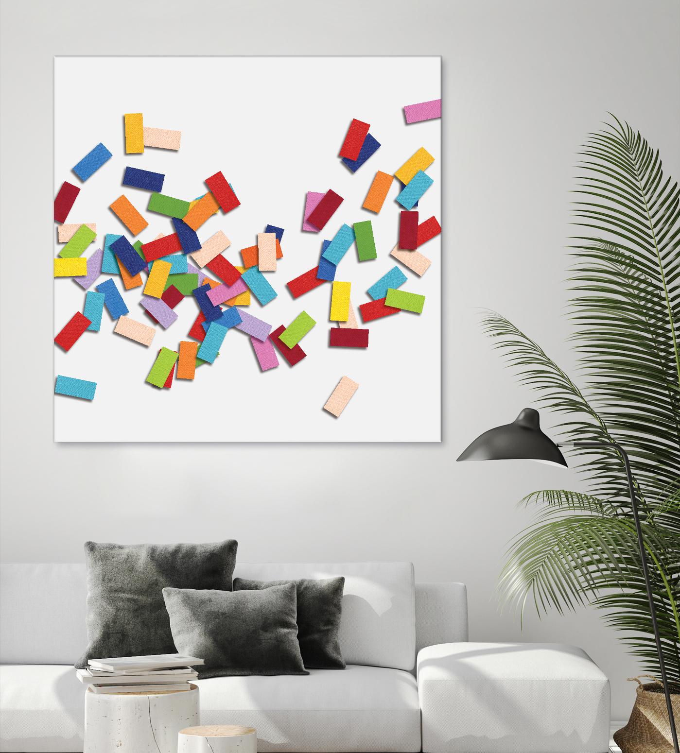 CONFETTI C -blanc by Celine Cimon on GIANT ART - white abstract canadian artist