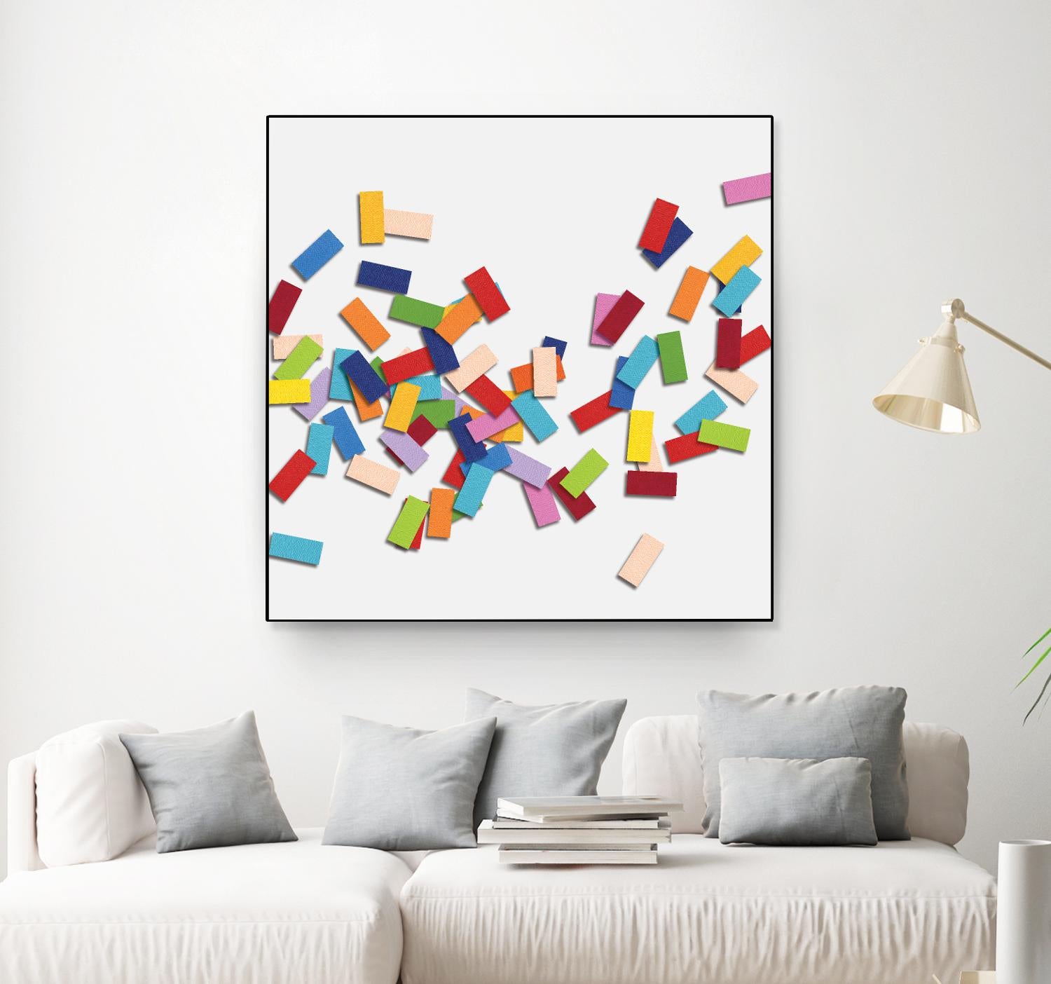 CONFETTI C -blanc by Celine Cimon on GIANT ART - white abstract canadian artist