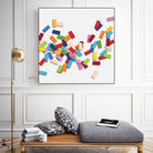 CONFETTI C -blanc by Celine Cimon on GIANT ART - white abstract canadian artist